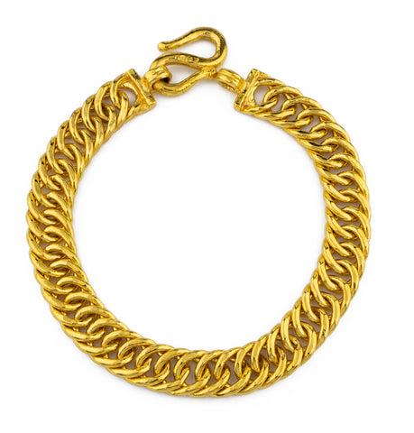 24K Gold Cuban Link Bracelet 7 1/2"