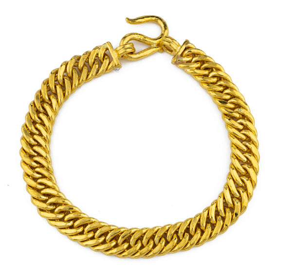 24K Gold Cuban Link Bracelet 6 3/4"