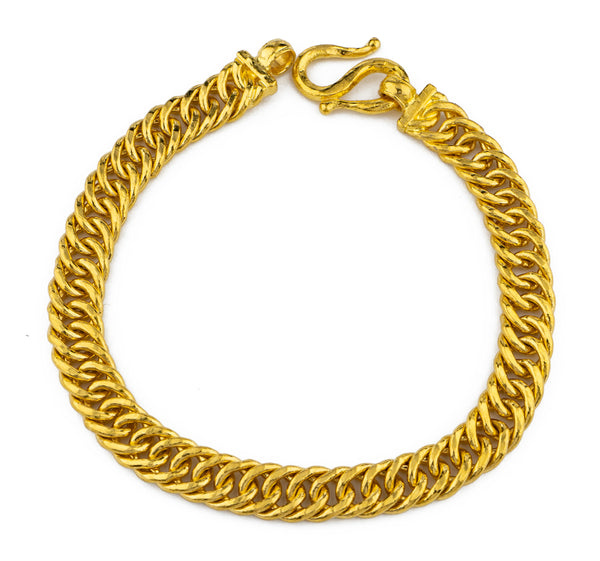 24K Gold Cuban Link Bracelet 7 1/4"