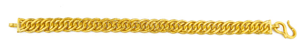 24K Double Cuban Link Bracelet 7"