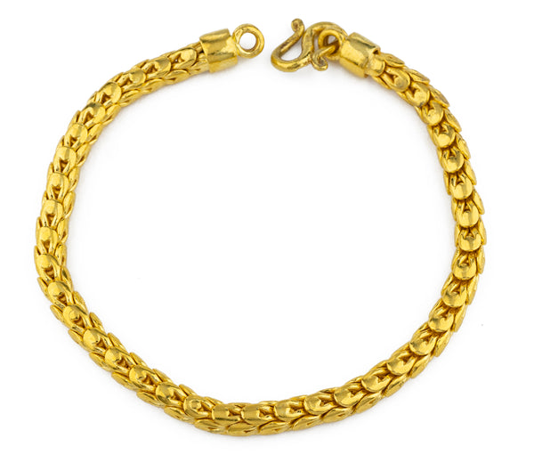 24K Gold Dragon Tail Bracelet 7 1/4"