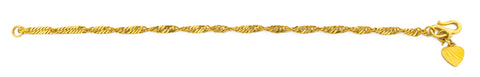 24K Gold Spiral Link Bracelet (B02-28)