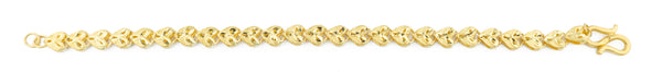24K Gold Heart Link Bracelet (B36)